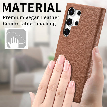 For Samsung Galaxy S23 Ultra 5G Litchi Oil Edge Leather Back Phone Case(Brown) - Galaxy S23 Ultra 5G Cases by buy2fix | Online Shopping UK | buy2fix