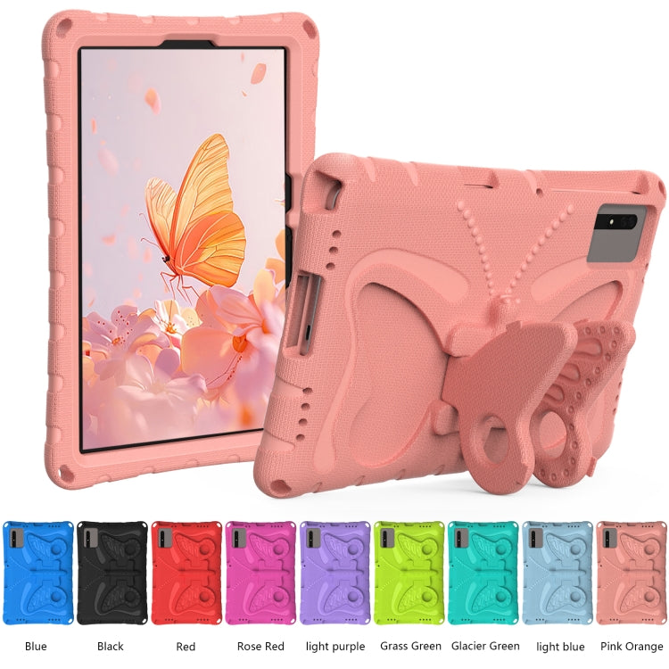 For Samsung Galaxy Tab S9 FE X510 Butterfly Bracket EVA Shockproof Tablet Case(Pink Orange) - Galaxy Tab S9 FE by buy2fix | Online Shopping UK | buy2fix