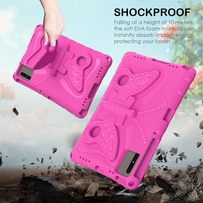 For Samsung Galaxy Tab S9 FE X510 Butterfly Bracket EVA Shockproof Tablet Case(Rose Red) - Galaxy Tab S9 FE by buy2fix | Online Shopping UK | buy2fix