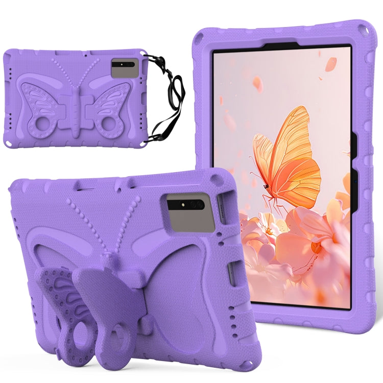 For Samsung Galaxy Tab S9 11 X710 Butterfly Bracket EVA Shockproof Tablet Case(Light Purple) - Other Galaxy Tab PC by buy2fix | Online Shopping UK | buy2fix