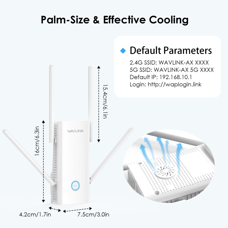 Wavlink WN583AX3 AX3000 Dual Band WiFi Repeater/AP/Router/Mesh Mode WiFi Extender, Plug:UK Plug - Wireless Routers by WAVLINK | Online Shopping UK | buy2fix