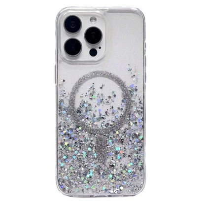 For iPhone 13 Pro Max Gradient Glitter MagSafe PC Hybrid TPU Phone Case(Gradient Silver) - iPhone 13 Pro Max Cases by buy2fix | Online Shopping UK | buy2fix