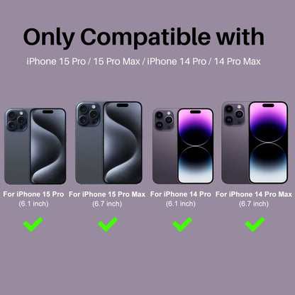 For iPhone 15 Pro / 15 Pro Max NORTHJO 2 Set 6pcs Camera Lens Protector Cover Metal Ring(Purple) - iPhone 15 Pro Max Tempered Glass by NORTHJO | Online Shopping UK | buy2fix