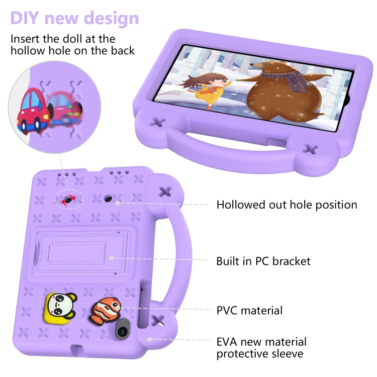 For Walmart Onn 7.0 Gen4 2024 Handle Kickstand Children EVA Shockproof Tablet Case(Light Purple) - Others by buy2fix | Online Shopping UK | buy2fix