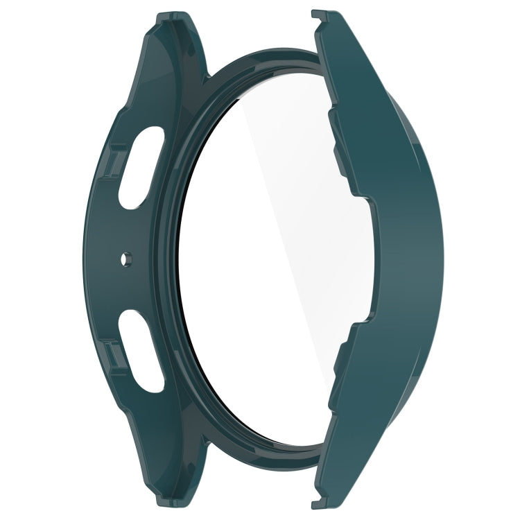 For Samsung Galaxy Watch 7 44mm PC+Tempered Film Integrated Waterproof Watch Protective Case(Pine Green) - Watch Cases by buy2fix | Online Shopping UK | buy2fix