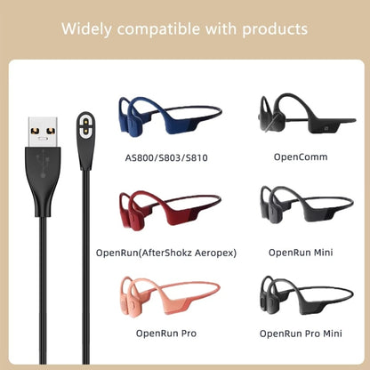 For Shokz Bone Conduction Bluetooth Earphone Magnetic Charging Cable For AS800/AS803/S810/AS700/AS660/S661(USB A to Shokz 1m) - Other Earphone Case by buy2fix | Online Shopping UK | buy2fix