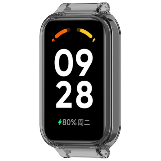 For Xiaomi Smart Band 8 Active Half Pack PC Watch Protective Case(Transparent Black) - Watch Cases by buy2fix | Online Shopping UK | buy2fix