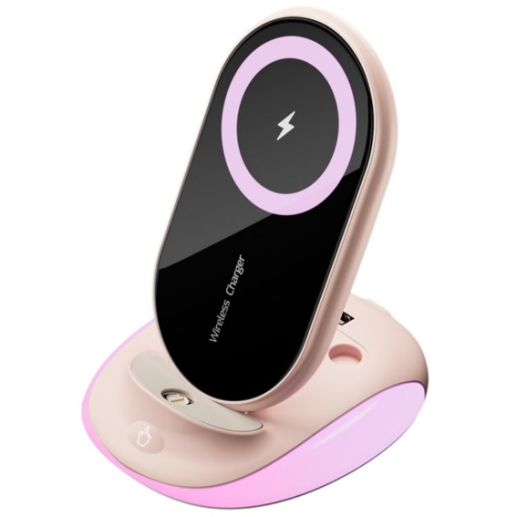 K18 Universal Desktop Stand 15W Wireless Fast Charging Phone Charger(Pink) - Wireless Charger by buy2fix | Online Shopping UK | buy2fix