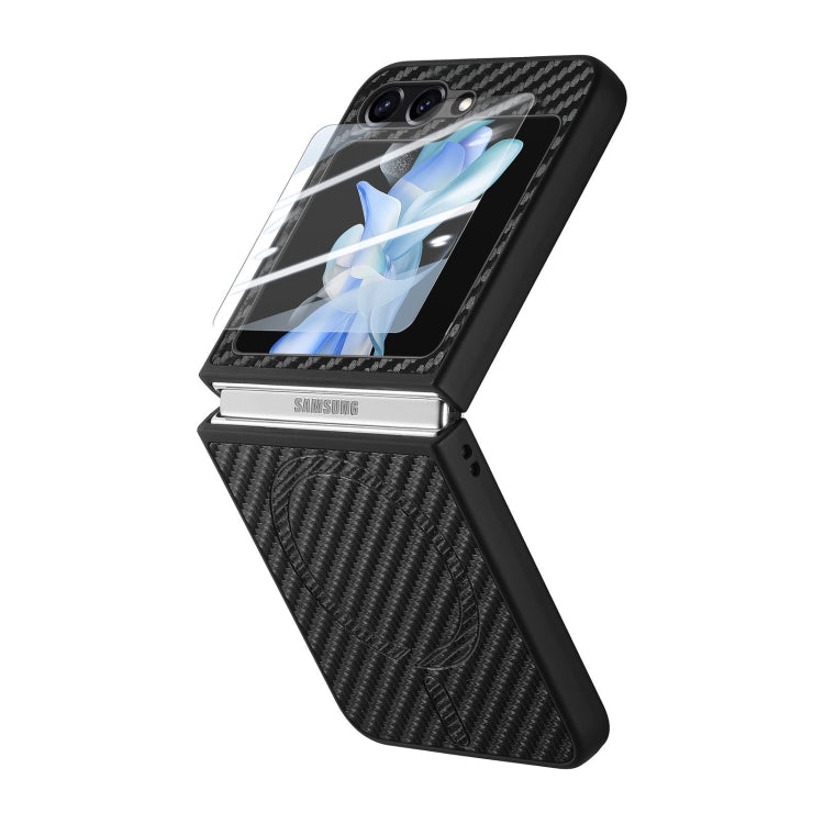 For Samsung Galaxy Z Flip6 Carbon Fiber Magsafe Phone Case(Black) - Galaxy Z Flip6 5G Cases by buy2fix | Online Shopping UK | buy2fix