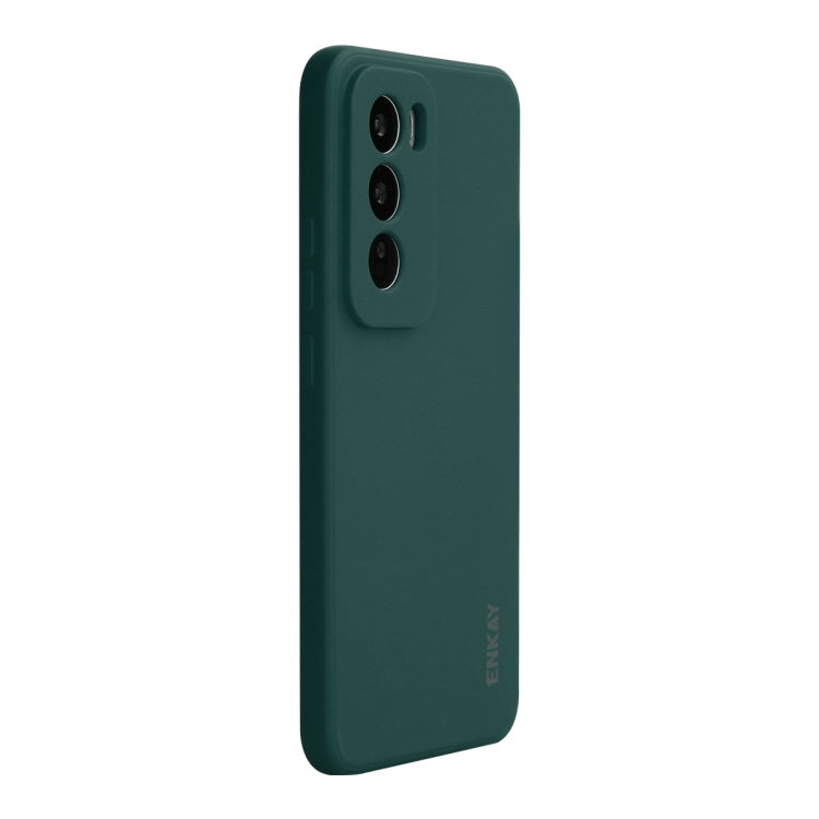 For OPPO Reno12 ENKAY Liquid Silicone Soft Shockproof Phone Case(Dark Green) - Reno12 Cases by ENKAY | Online Shopping UK | buy2fix