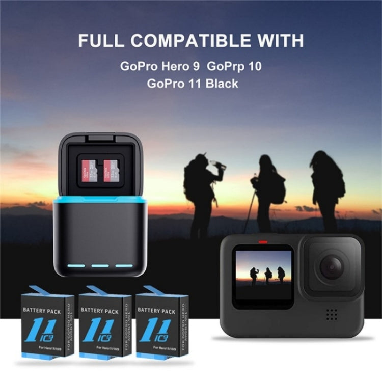 GP-910 3-Battery Charging Box Storage Case For GoPro Hero11 /10 /9 - Charger by buy2fix | Online Shopping UK | buy2fix