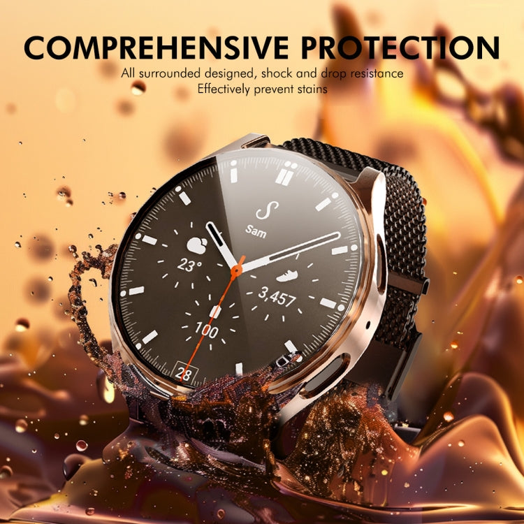 For Samsung Galaxy Watch7 40mm ENKAY Hat-Prince Full Coverage Electroplated Soft TPU Case with Screen Protection(Silver) - Watch Cases by ENKAY | Online Shopping UK | buy2fix