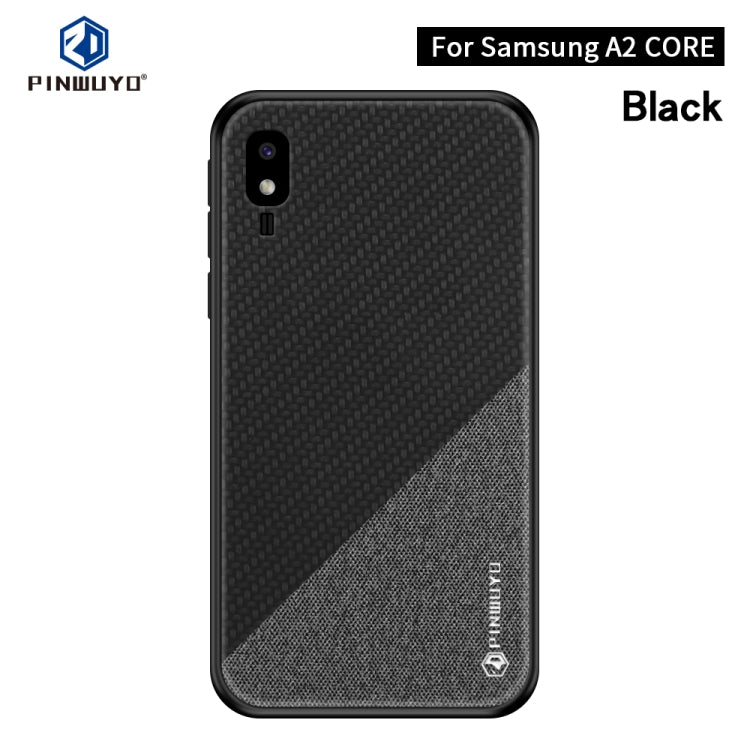 PINWUYO Honors Series Shockproof PC + TPU Protective Case for Galaxy A2 Core(Black) - Galaxy Phone Cases by PINWUYO | Online Shopping UK | buy2fix