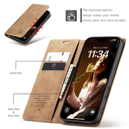 For iPhone 16 Pro CaseMe 013 Multifunctional Horizontal Flip Leather Phone Case(Brown) - iPhone 16 Pro Cases by CaseMe | Online Shopping UK | buy2fix