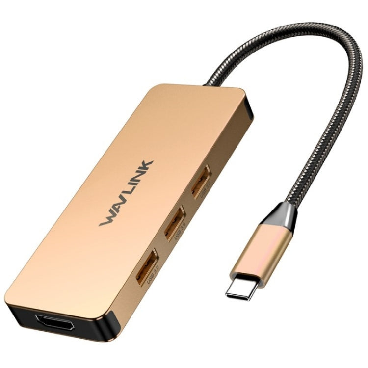 WAVLINK UHP3416 7-in-1 PD100W Charging SD / TF Card Reader 4K HD Type-C Docking Station(Rose Gold) - USB HUB by WAVLINK | Online Shopping UK | buy2fix