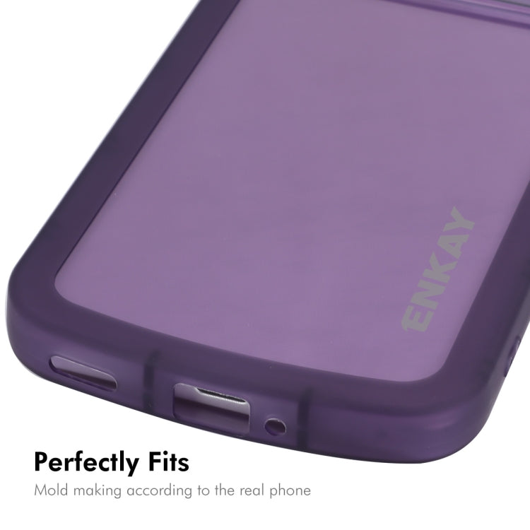 For Redmi K70 Ultra ENKAY Hat-Prince Translucent Matte TPU Phone Case + 9H Big Arc Edge Glass Film(Purple) - Xiaomi Cases by ENKAY | Online Shopping UK | buy2fix