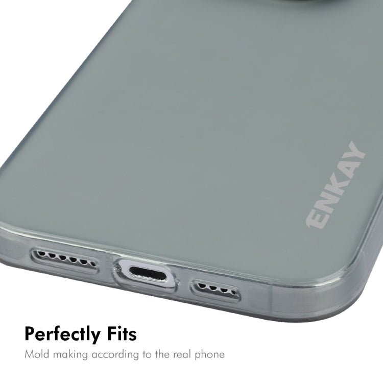 For iPhone 16 Pro Max ENKAY Hat-Prince Translucent Matte TPU Phone Case + 9H Big Arc Edge Film(Grey) - iPhone 16 Pro Max Cases by ENKAY | Online Shopping UK | buy2fix