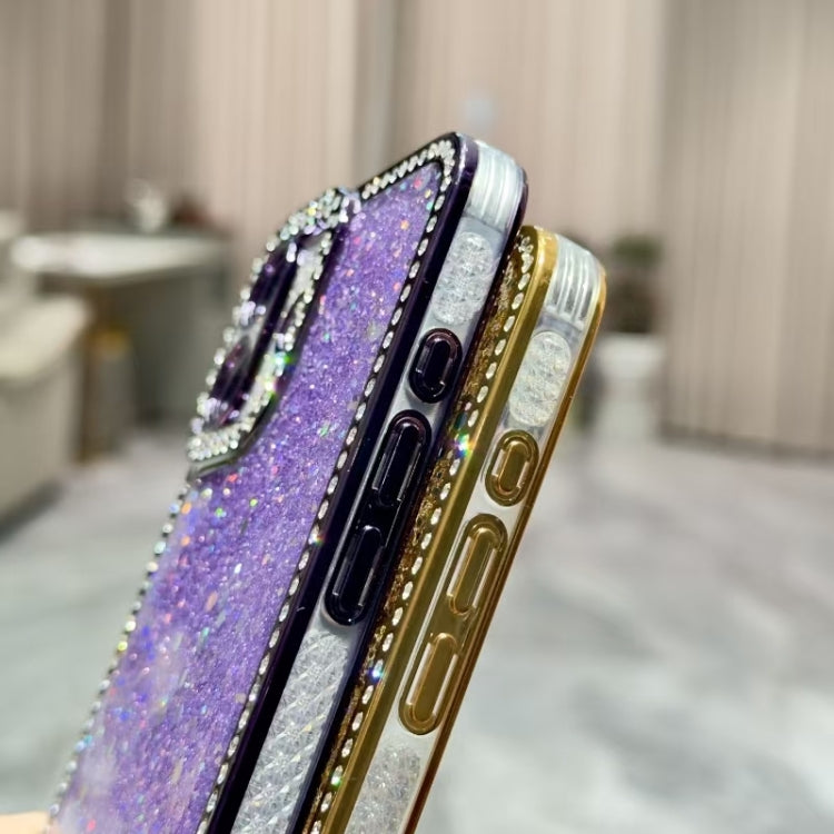 For iPhone 16 Plus Diamond Glitter Sequins TPU Phone Case(Purple) - iPhone 16 Plus Cases by buy2fix | Online Shopping UK | buy2fix