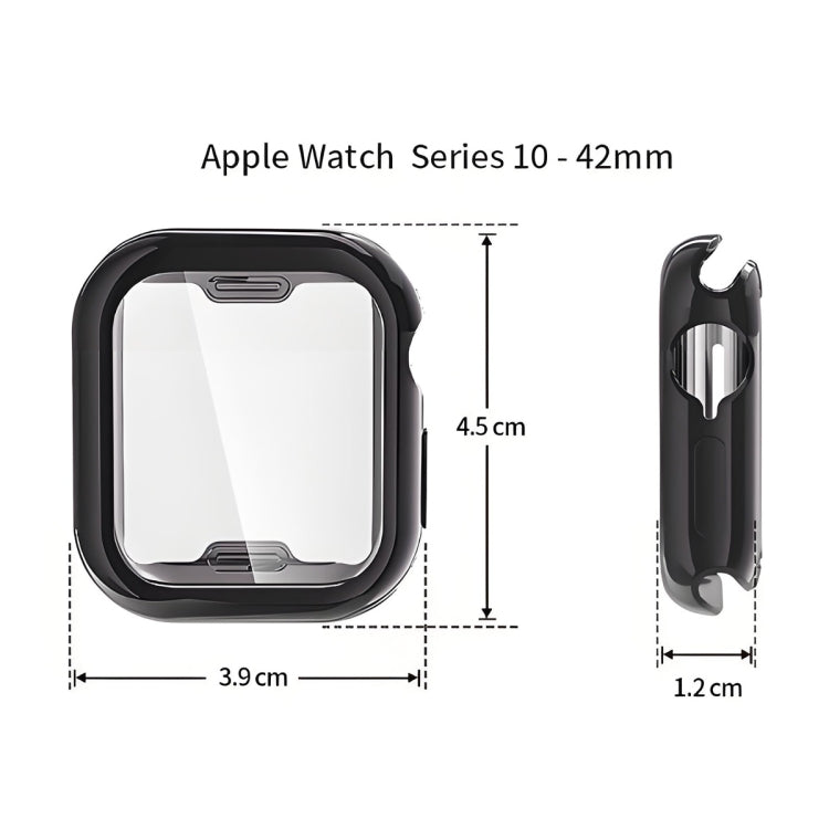 For Apple Watch Series 10 46mm ENKAY Hat-Prince Electroplated Soft TPU Case with Screen Film(Golden) - Watch Cases by ENKAY | Online Shopping UK | buy2fix