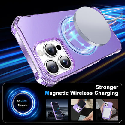 For iPhone 16 Pro Max Solid Color Wave MagSafe Holder Phone Case(Purple) - iPhone 16 Pro Max Cases by buy2fix | Online Shopping UK | buy2fix