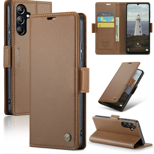 For Samsung Galaxy A16 5G CaseMe 023 Butterfly Buckle Litchi Texture RFID Anti-theft Leather Phone Case(Brown) - Galaxy Phone Cases by CaseMe | Online Shopping UK | buy2fix