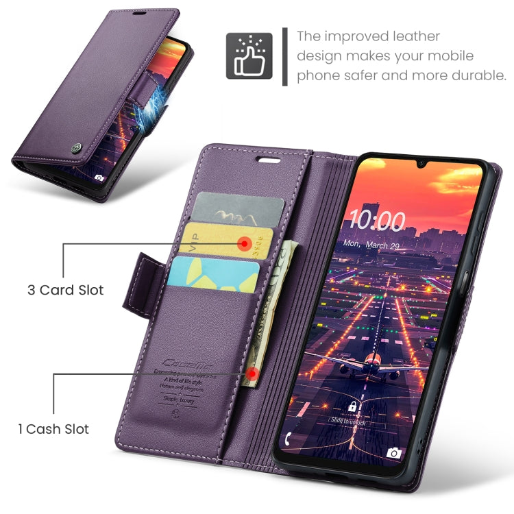 For Samsung Galaxy A16 5G CaseMe 023 Butterfly Buckle Litchi Texture RFID Anti-theft Leather Phone Case(Purple) - Galaxy Phone Cases by CaseMe | Online Shopping UK | buy2fix