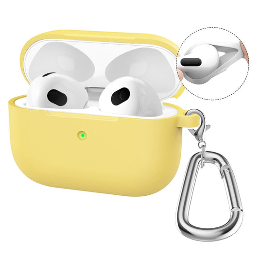 For Apple AirPods 4 2024 ENKAY Hat-Prince Thickened Silicone Case with Hook and Anti-lost Silicone Earbuds(Yellow) - For AirPods 4 by ENKAY | Online Shopping UK | buy2fix