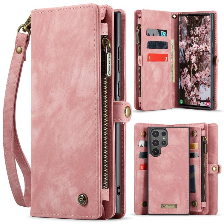 For Samsung Galaxy S25 Ultra 5G CaseMe 008 Detachable Multifunctional Leather Phone Case(Pink) - Galaxy S25 Ultra 5G Cases by CaseMe | Online Shopping UK | buy2fix