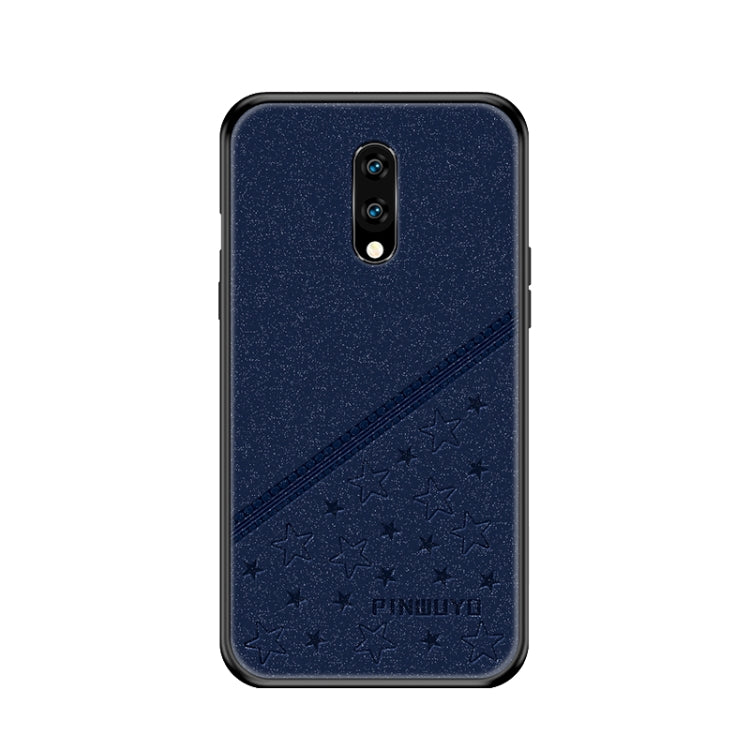 PINWUYO Full Coverage Waterproof Shockproof PC+TPU+PU Protective Case for OnePlus 7(Blue) - OnePlus Cases by PINWUYO | Online Shopping UK | buy2fix