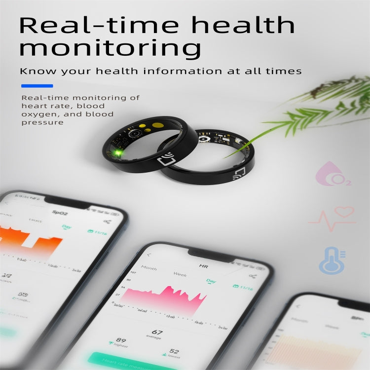 R20 SIZE 7 Smart Ring, Support Heart Rate / Blood Oxygen / Sleep Monitoring / Multiple Sports Modes(Black) - Smart Rings / Smart Telephones by buy2fix | Online Shopping UK | buy2fix