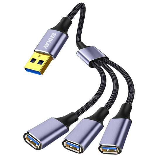 ENKAY ENK-CB172 USB 2.0 to 3 USB 2.0 OTG Splitter Y Cable Extension Cord, Length:0.5m - USB Cable by ENKAY | Online Shopping UK | buy2fix