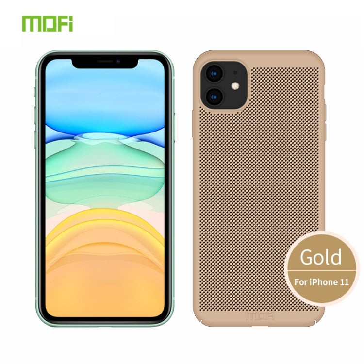 For iPhone 11 MOFI Breathable PC Ultra-thin All-inclusive Protective Case(Gold) - iPhone 11 Cases by MOFI | Online Shopping UK | buy2fix