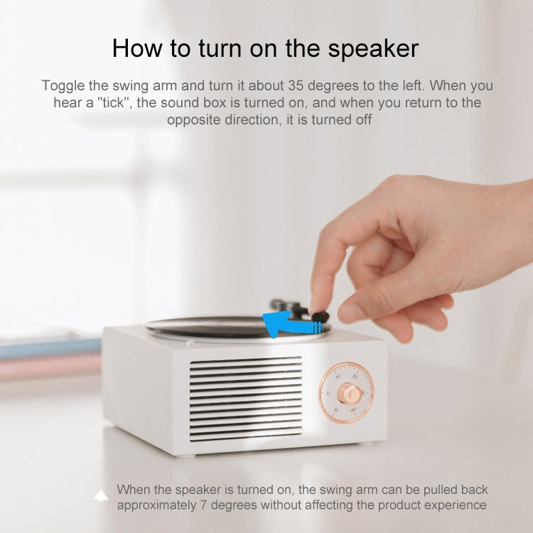 X10 Atomic Bluetooth Speakers Retro Vinyl Player Desktop Wireless Creative Multifunction Mini Stereo Speakers(Elegant White) - Desktop Speaker by buy2fix | Online Shopping UK | buy2fix