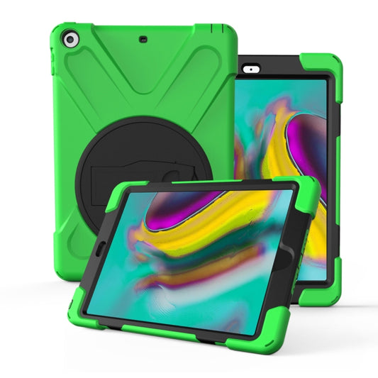 For Galaxy Tab S5E 10.5 (2019) T720   360 Degree Rotation PC + Silicone Protective Case with Holder & Hand-strap(Light Green) - Tab S5E 10.5 T720 / T725 by buy2fix | Online Shopping UK | buy2fix