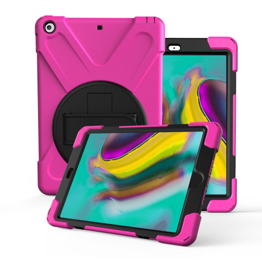 For Galaxy Tab S5E 10.5 (2019) T720   360 Degree Rotation PC + Silicone Protective Case with Holder & Hand-strap(Rose Red) - Tab S5E 10.5 T720 / T725 by buy2fix | Online Shopping UK | buy2fix