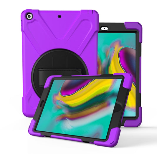 For Galaxy Tab S5E 10.5 (2019) T720   360 Degree Rotation PC + Silicone Protective Case with Holder & Hand-strap(Purple) - Tab S5E 10.5 T720 / T725 by buy2fix | Online Shopping UK | buy2fix