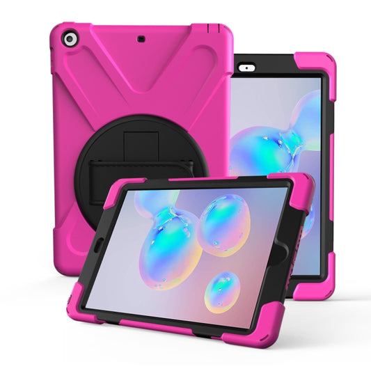 For Galaxy Tab S6 10.5 T860/T865/T867 2019  360 Degree Rotation PC + Silicone Protective Case with Holder & Hand-strap(Rose Red) - Tab S6 10.5 T860 / T865 by buy2fix | Online Shopping UK | buy2fix