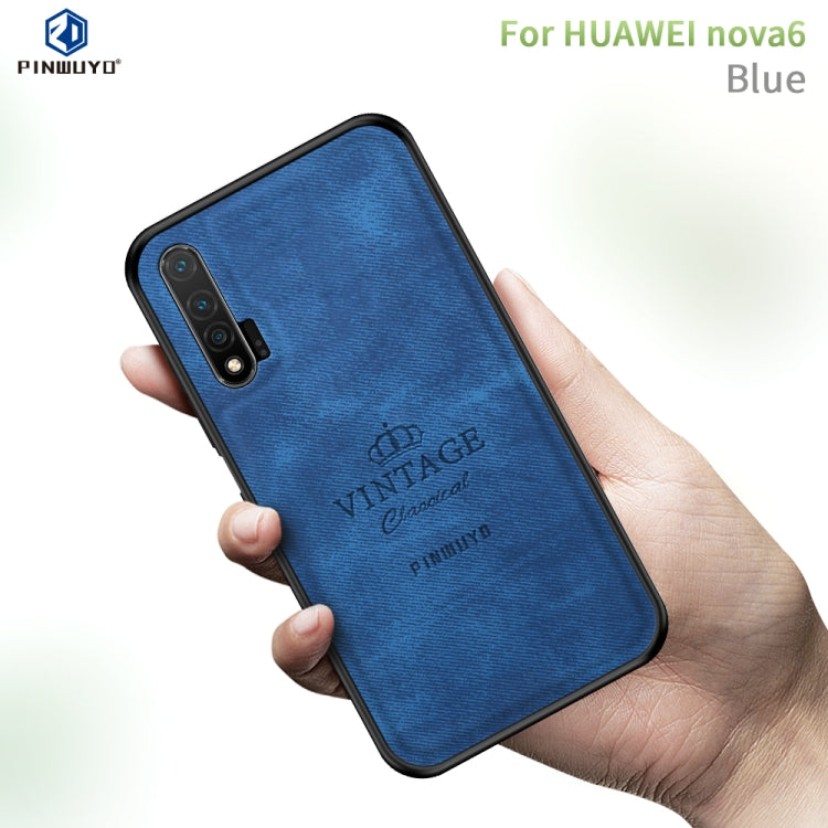 For Huawei Nova 6 PINWUYO Zun Series PC + TPU + Skin Waterproof And Anti-fall All-inclusive Protective Shell(Blue) - Huawei Cases by PINWUYO | Online Shopping UK | buy2fix