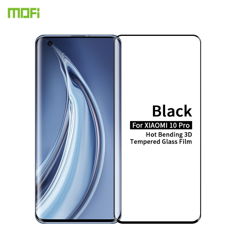 For Xiaomi Mi 10 Pro MOFI 9H 3D Explosion Proof Thermal Bending Full Screen Covered With Tempered Glass Film(Black) -  by MOFI | Online Shopping UK | buy2fix