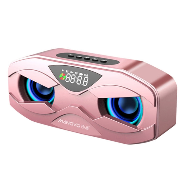 M5 Cool Owl Design Bluetooth Speaker LED Flash Wireless Loudspeaker FM Radio Alarm TF Card(Rose Gold) - Desktop Speaker by buy2fix | Online Shopping UK | buy2fix