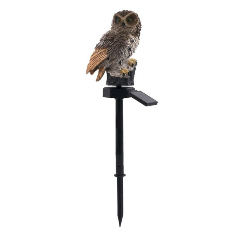 Solar Powered Owl Shape LED Night Light Garden Lawn Lamp(Brown) - Solar Lights by buy2fix | Online Shopping UK | buy2fix