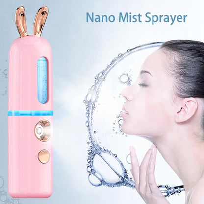 Facial Steamer Nano Spray Water Replenishing Instrument Portable Cold Spray Machine Charging Beauty Instrument Automatic Alcohol Sprayer, Style:Cute Rabbit(Pink) - Beauty Instrument by buy2fix | Online Shopping UK | buy2fix