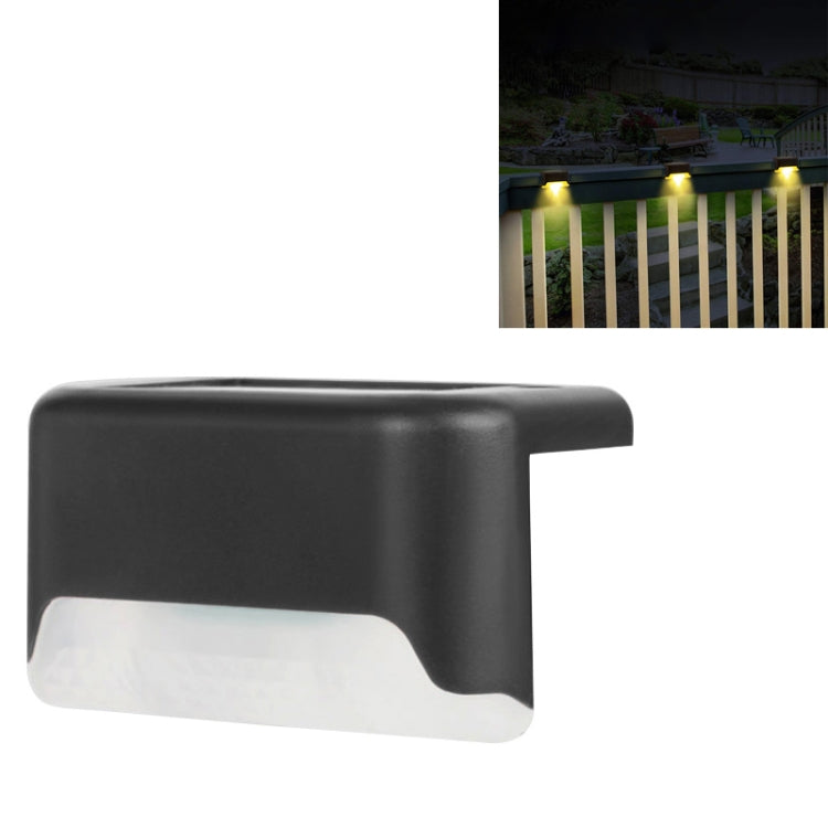 Solar Railing Light Staircase Light Outdoor Waterproof LED Step Light Garden Decoration Landscape Light, Warm White Light(Black) - Street Lights by buy2fix | Online Shopping UK | buy2fix