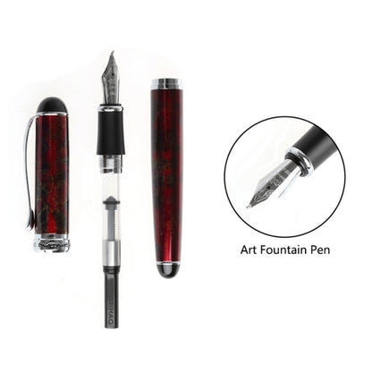 X750 Stationery Stainless Steel Fountain Pen Medium Nib Ink Pens School Oiifice Gift, Nib Size:0.5mm(Black Pattern) - Fountain Pens by buy2fix | Online Shopping UK | buy2fix