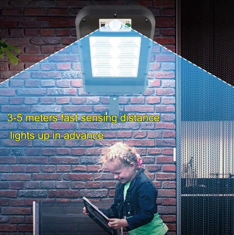 Solar Wall Light Outdoor Waterproof Human Body Induction Garden Lighting Household Street Light 4 x 32LED With Remote Control - Solar Lights by buy2fix | Online Shopping UK | buy2fix