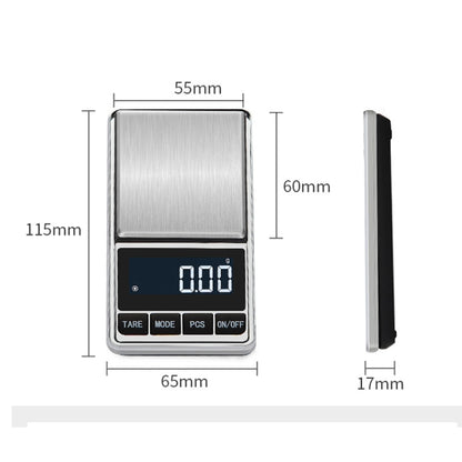 Kitchen Stainless Steel Mini Portable Scale High Precision Jewelry Scale Electronic Scale, Specification: 300g/0.01g - Jewelry Scales by buy2fix | Online Shopping UK | buy2fix