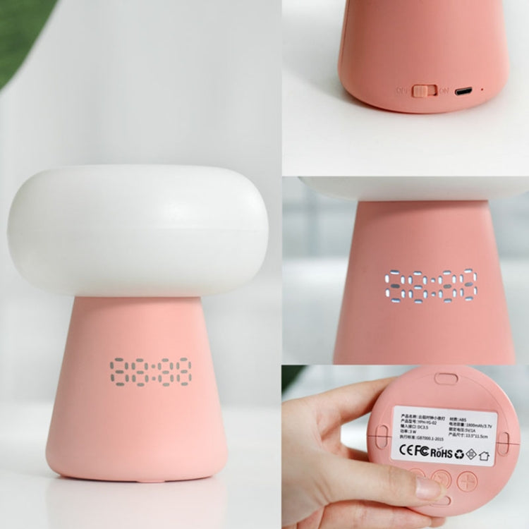 XYD-055 Cloud Mushroom USB Clock Night Light Sleep Timer Remote Control Bedside Lamp, Light color: Remote Control Type Pink - Night Lights by buy2fix | Online Shopping UK | buy2fix