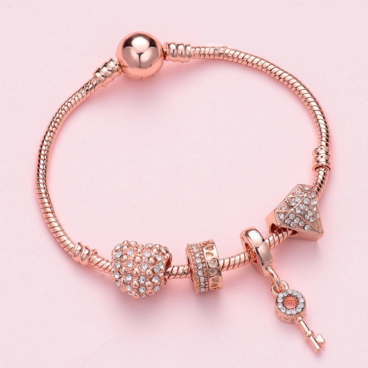SL133 20cm Women Rose Gold Beaded Bracelet - Bracelets by buy2fix | Online Shopping UK | buy2fix