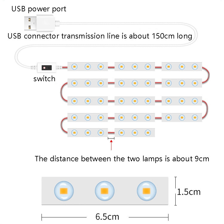 6 in 1 LED Mirror Front Lamp USB Infrared Sensor Makeup Mirror Fill Light - Sensor LED Lights by buy2fix | Online Shopping UK | buy2fix