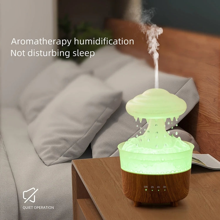 V50 Desktop Colorful Night Light Humidifier Wood Grain Water Drop Aroma Diffuser, Spec: UK Plug(Green) - Air Purifiers & Accessories by buy2fix | Online Shopping UK | buy2fix